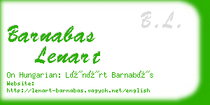 barnabas lenart business card